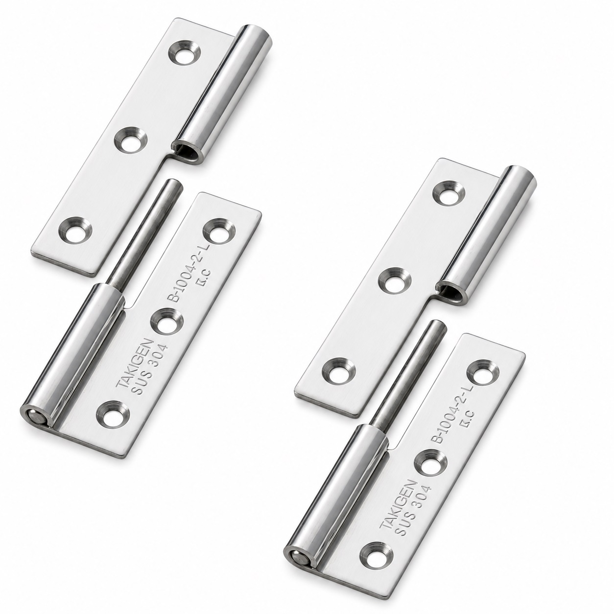 2 Stück hochwertiges Aushängescharnier, B-1004-2-L, Höhe: 64 mm, von TAKIGEN, Tragkraft: 10 kg (23 lbs), Ausführung: links. Produktbild