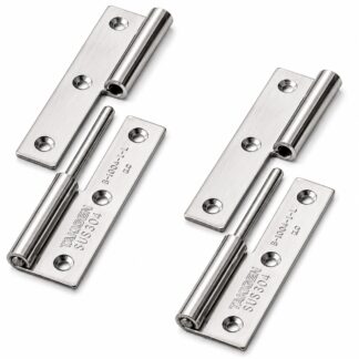 2 Stück hochwertiges Aushängescharnier, aus Edelstahl SUS304, Tragkraft: 15 kg (34 lbs), 75 mm (2-61/64″), Ausführung: links, B-1004-1-L. Robustes Aushebescharnier für Türen, Wartungsklappen und vieles mehr, von TAKIGEN (Japan)