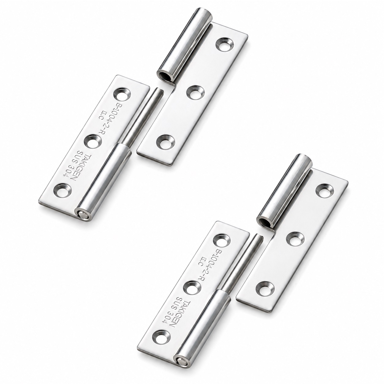 2 Stück hochwertiges Aushängescharnier, B-1004-2-R, Höhe: 64 mm, von TAKIGEN, Tragkraft: 10 kg (23 lbs), Ausführung: rechts. Produktbild