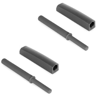 2 Stück eleganter Druckschnäpper, mit Montagegehäuse, Oberfläche: anthrazitgrau, Ausführung: nicht magnetisch, 1900223. Stabiler Push-to-open Türöffner für Möbeltüren, Schranktüren, Klappen und vieles mehr, von EMUCA