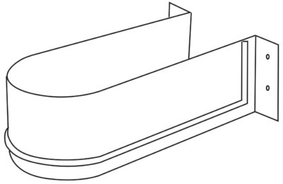 Výřez pro sifon zakřivený 3044421 od firmy EMUCA, šedý. Příklad možné aplikace
