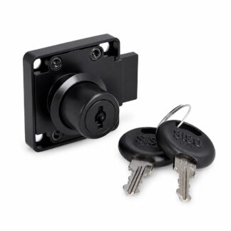 hochwertiges Kastenschloss, 14.01.062-5, Durchmesser: ⌀19 mm, von SISO, schwarz, Ausführung: linksschließend. Produktbild