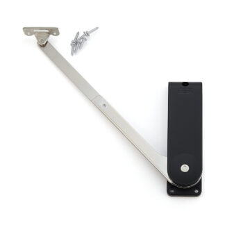 Hochwertiger Klappenhalter, Oberfläche: schwarz, Ausführung: links, HDS-30ML-BL. Stabile Klappenstütze für Hochklappen, Küchenmöbel und vieles mehr, von Sugatsune / LAMP® (Japan)