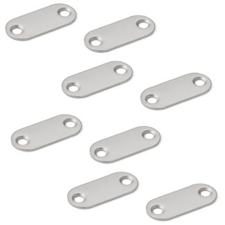 8 Stück Langovale Magnet-Gegenplatte mit 2 Senkbohrungen, MC-YN001U, 35 mm (1-3/8″), von Sugatsune, vernickelt. Produktbild