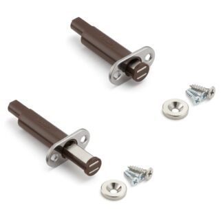 2 Stück Magnet-Druckschnäpper, zum Einbohren, inkl. Gegenplatte, MC-U60. Push-to-open Türöffner für Möbeltüren, Schranktüren, Schrankklappen und vieles mehr, von Sugatsune / LAMP® (Japan)