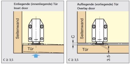 2 Stück Magnet-Druckschnäpper, inkl. Gegenplatte, Oberfläche: braun, 38 mm (1-1/2″), Ausführung: mit langem Stößel, ML-120BR. Push-to-open Türöffner für Möbeltüren, Schranktüren und vieles mehr, von Sugatsune / LAMP® (Japan) – Bild 3