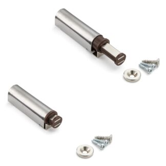 2 Stück Magnet-Druckschnäpper, mit Gehäuse aus Edelstahl, inkl. Gegenplatte, MC-S60. Push-to-open Türöffner für Möbeltüren, Schranktüren, Schrankklappen und vieles mehr, von Sugatsune / LAMP® (Japan)
