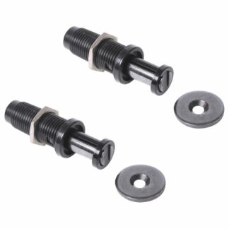 2 Stück Magnet-Druckschnäpper, mit M11 Gewinde, inkl. M11 Mutter und Gegenplatte, PM-4N HB. Push-to-open Türöffner für Blech, Holzplatte, Wartungstür, Metallschrank und vieles mehr, von Sugatsune / LAMP® (Japan)