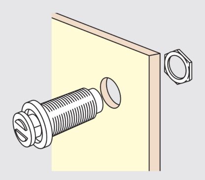 2 Stück Magnet-Druckschnäpper, mit M11 Gewinde, inkl. M11 Mutter und Gegenplatte, PM-4N HB. Push-to-open Türöffner für Blech, Holzplatte, Wartungstür, Metallschrank und vieles mehr, von Sugatsune / LAMP® (Japan) – Bild 3