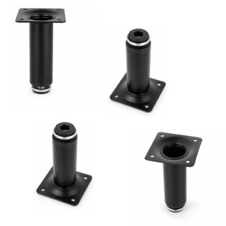 4 Stück hochwertiges Möbelbein, aus Stahl, Oberfläche: schwarz, 100 mm (3-15/16″), 06.09.412-0. Robuster Möbelfuß für Sofas, Sessel, Schränke, Kommoden, Sideboards, Tische, Beistelltische und vieles mehr, von SISO Denmark