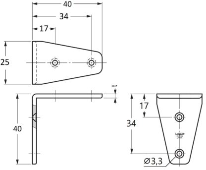 2 Stück korrosionsbeständiger robuster Montagewinkel, aus massivem rostfreiem Edelstahl, Tragkraft: 16 kg (für 2 Stück), Oberfläche: satiniert matt, SV-40S. Regalwinkel für Regalboden, Trennwand und viel mehr, von Sugatsune / LAMP® (Japan) – Bild 2