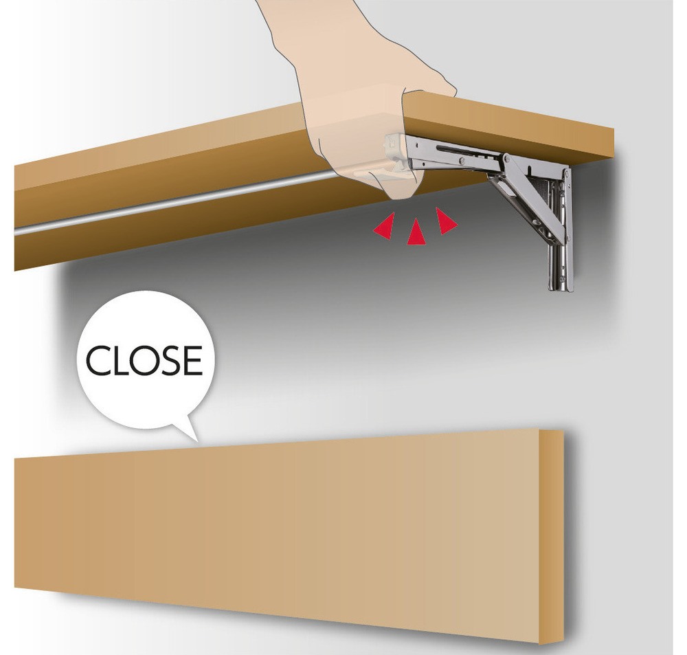 Praktische Verbindungsstange, Ausführung: für zwei Klappkonsolen, EB-907560 und EB-907572. Verbindungshebel für Einhandbedienung für Robust Soft von ROCA und EB-DA Klappkonsole, von Sugatsune / LAMP® (Japan) – Bild 2