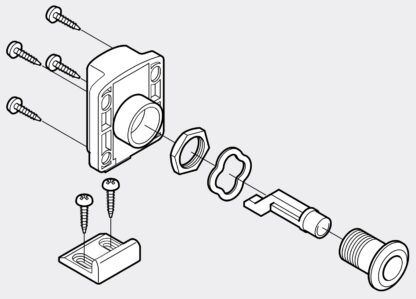 Push-Knopf-Verschluss für dicke Möbeltüren von 22 bis 25 mm, Oberfläche: Elfenbein, SL-B251-I. Push-Latch für Wohnmobil-Ausbau, Yacht-Innenausbau, Caravan-Möbel und vieles mehr, von Sugatsune / LAMP® (Japan) – Bild 3