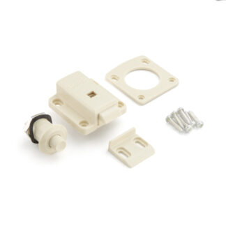 Push-Knopf-Verschluss für Türdicke von 18 bis 21 mm, Oberfläche: Elfenbein, SL-B211-I. Push-Latch für Wohnmobil-Ausbau, Yacht-Innenausbau, Caravan-Möbel und vieles mehr, von Sugatsune / LAMP® (Japan)
