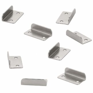 8 Stück hochwertiger Schließwinkel, aus Stahl, Oberfläche: vernickelt, 30 mm (1-3/16″), 14.01.064-1. Robustes Schließblech für Möbelschloss, Schrankschloss, Aufschraubschloss, Schranktür und vieles mehr, von SISO Denmark