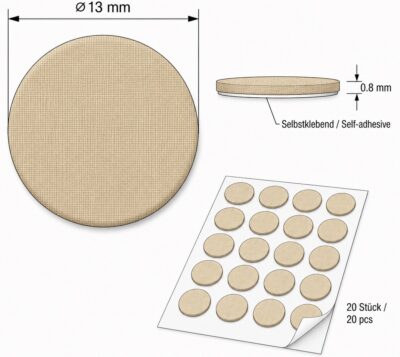 20 pezzi di coperture per fori di perforazione in plastica robusta, ⌀13 mm (33/64