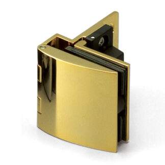 Glastürscharnier, halb aufliegend, Oberfläche: goldfarbig, mit Zuhaltefunktion GH-456C-GC, von Sugatsune / LAMP (Japan)