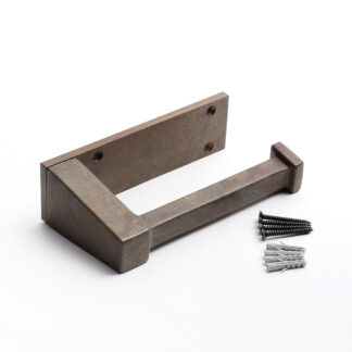 Hochwertiger Toilettenpapierhalter aus Messing, Oberflächenfarbe: Brown Bronze, Serie Aged Cast, PXB-AC07-111-BR, von Sugatsune / LAMP (Japan)