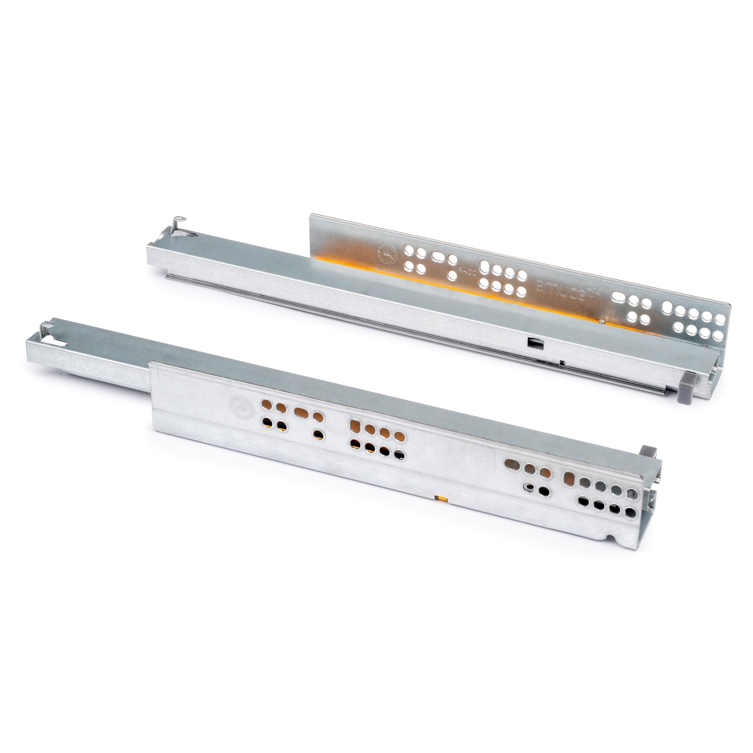 Unterflurführungen, Tragkraft: 30 kg (67 lbs), 450 mm (17-23/32″), Ausführung: Vollauszug mit Soft-Close, 3124405. Hochwertige Unterflurauszüge für Holzschublade, Holzschubkasten, Holztablar und vieles mehr, von EMUCA