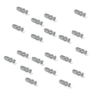 20 Stück robuster Verbindungsbolzen für Bohrung ⌀6 mm, aus Stahl, 11 mm (7/16″), 8905305. Stabiler Exzenterstift für Möbelverbindung und viel mehr, von EMUCA