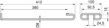 Hochwertiger Weinglashalter, aus Stahl, Oberfläche: verchromt, 410 mm (16-9/64″), 8930111. Praktischer Glasaufhänger für Weingläser, Sektgläser, Cocktailgläser, Cognacgläser, Kelche und vieles mehr, von EMUCA – Bild 3